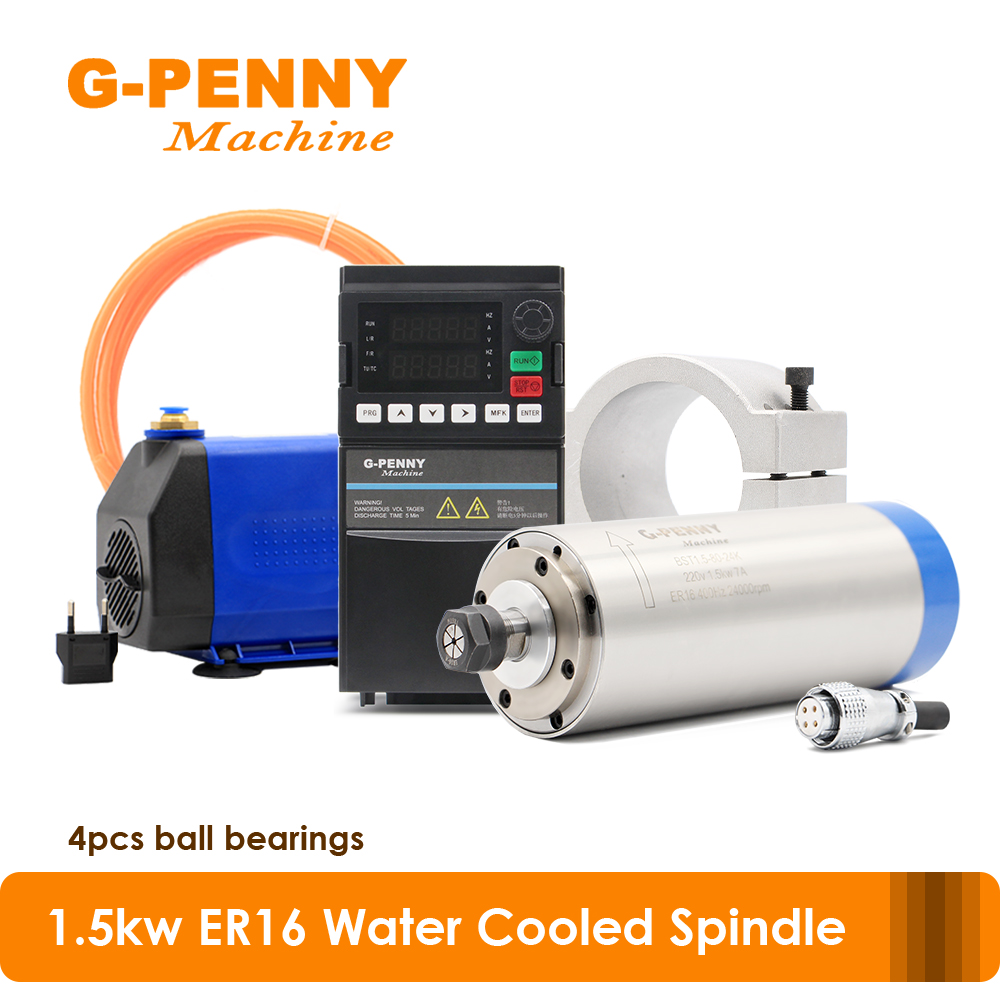 Water Cooled Spindle - G-Penny 1,5 kW ER16 wassergekühlter Spindelmotor,