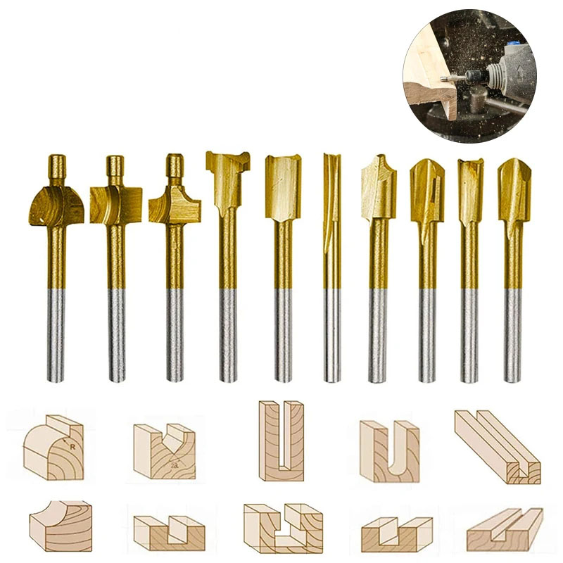 End Mill Set - Holzbearbeitungsfräser HSS Fräser für Dremel-Rotationswerkzeuge DIY