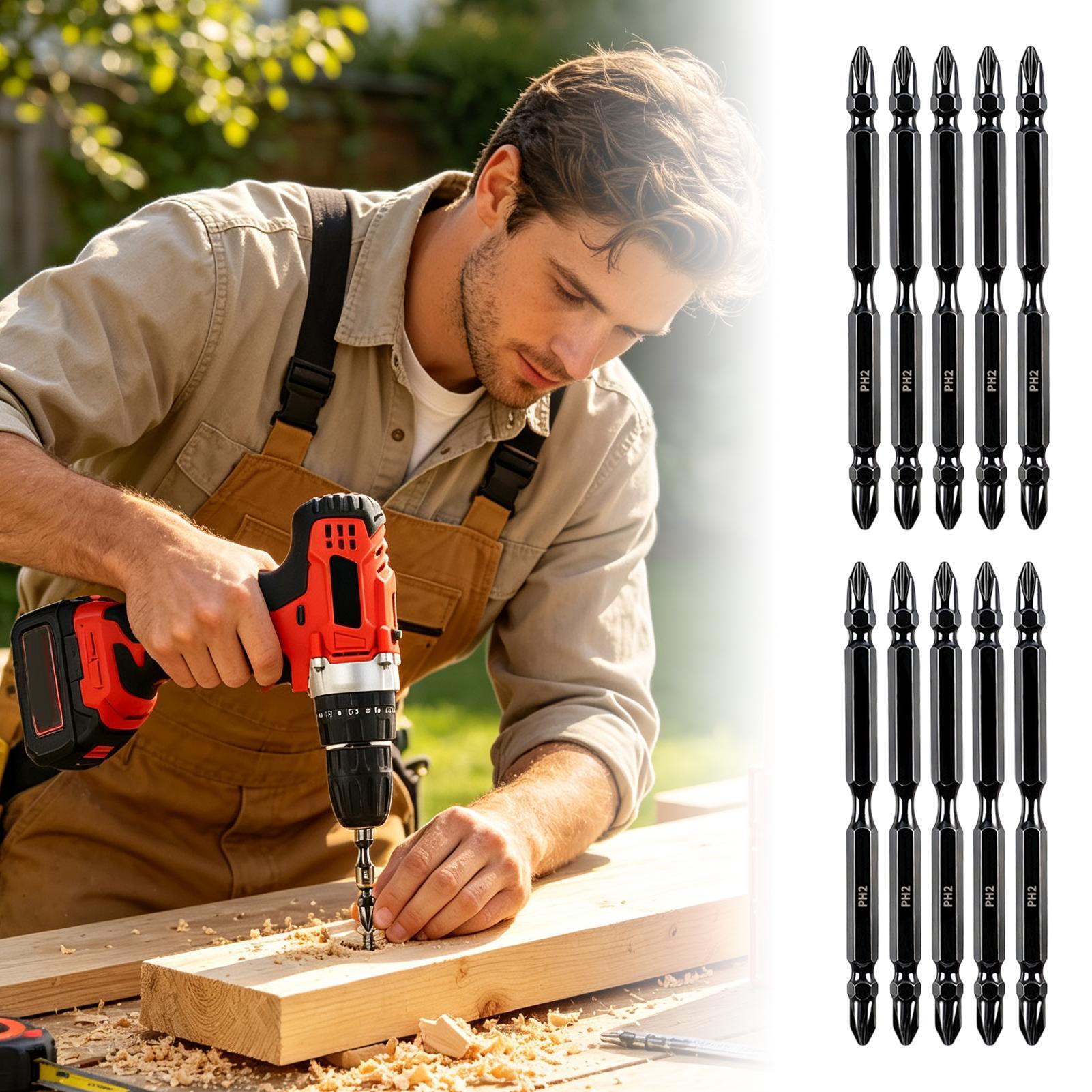 End Mill Set - Magnetische Bohrer, doppelseitig gefräster magnetischer Schraubendreherkopf,