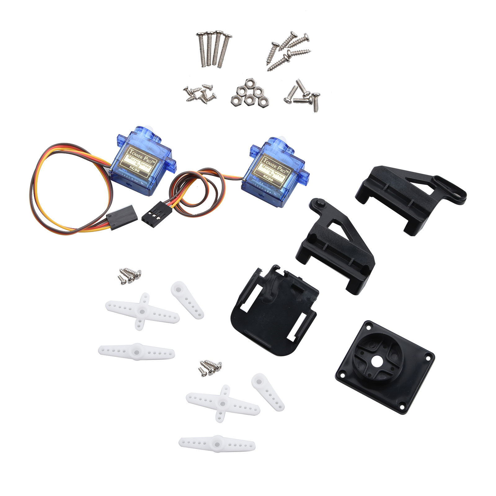 Servo 9G - FPV Nylon Doppelachsen-Servo-Gimbal-Plattformrahmen mit 2 x