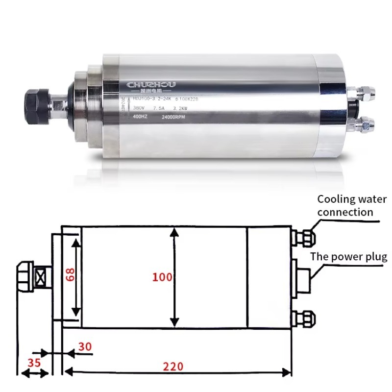 3 kW wassergekühlte Spindel 4  – Water Cooled Spindle Bewertung und Preis