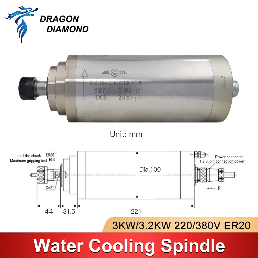3KW Wasserkühlung Gekühlte Spi – Water Cooled Spindle Bewertung und Preis