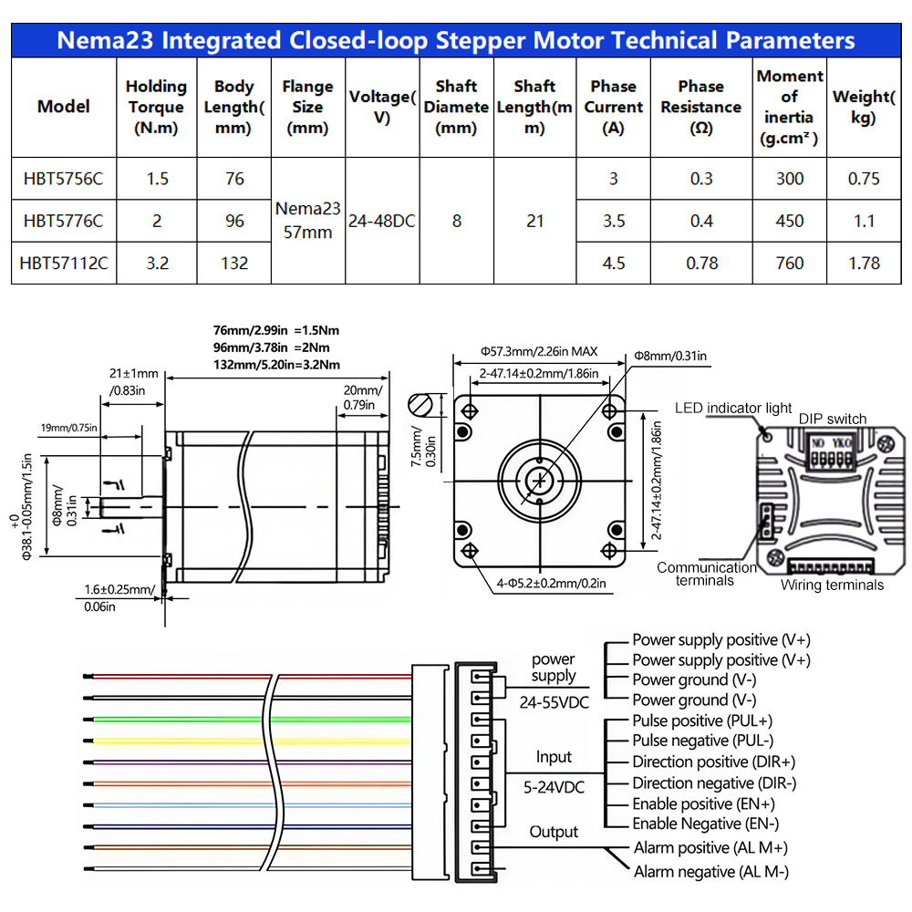 57mm Nema23 Closed-Loop-Getrie – Nema23 Stepper Bewertung und Preis